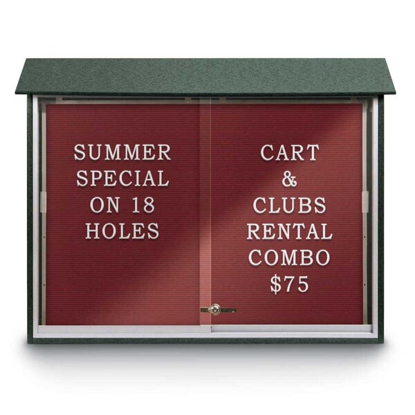 Indoor Enclosed Combo Board, 42"x32", Bronze Frame/White Porc & Cloud
